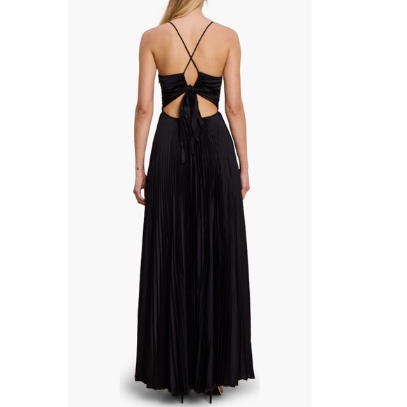 A.L.C Aries Satin Pleated Dress 4 - Picture 2 of 5